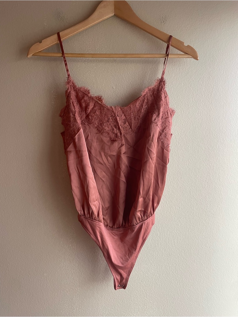 Abercrombie & Fitch Rose Lace-Trim Bodysuit Brown Women Size XS